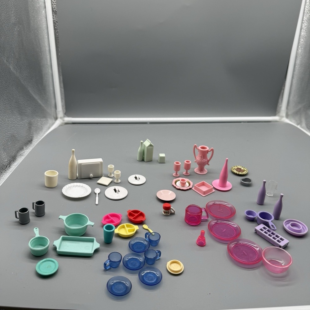 Vintage Barbie Kitchen Accessories Lot Of 56 Mattel Doll Dishes Cookware